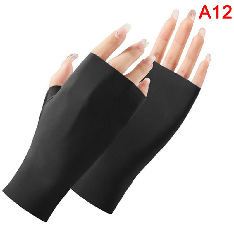 Product Introduction of Summer Ice Silk Half Fingers Gloves Women Breathable Thin Fingerless Gloves Outdoor Riding Driving Gloves Sunscreen Mittens 33