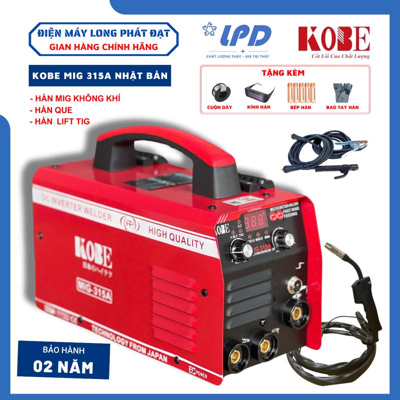 Máy hàn mig KOBE Nhật Mig 315A chuyên hàn không dùng khí, hàn que và hàn lift tig