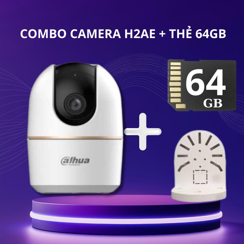 (DEAL ĐỘC QUYỀN) COMBO Camera wifi Dahua H2 + thẻ 64G chuyên dụng, Tặng chân đế, xoay 360,độ đàm thoại 2 chiều,cảnh báo về điện thoại và báo động bằng âm thanh còi hú