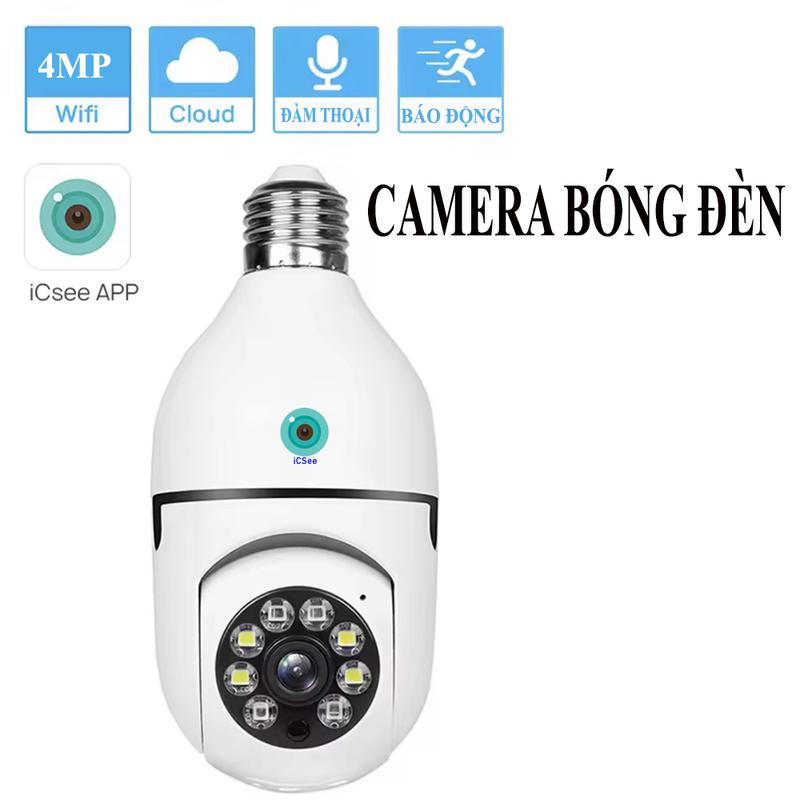 Camera wifi ICSEE Bóng Đèn , quay 360 độ , ban đêm có màu , đàm thoại 2 chiều , cảnh báo còi hú , tin nhắn , đàm thoại 2 chiều 2