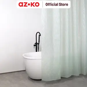 AZKO Forhom 180X180 cm Tirai Kamar Mandi Peva Gorden Penutup Ruang Shower Curtain Shower Motif Perlengkapan Kamar Mandi
