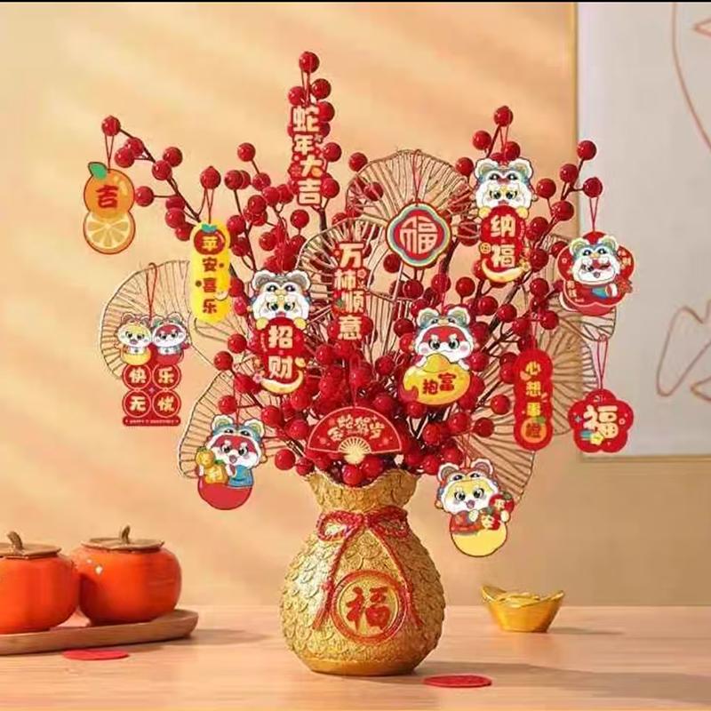 Product Introduction of Đồ Trang Trí Bó Hoa, Lúa Mì Vàng, Giảm Giá Lớn, Thích Hợp Cho Phòng Khách, Đồ Trang Trí Tân Gia Tài Lộc, Đồ Trang Trí Hoa Mô Phỏng Hollyberry, Quà Khai Trương Decor Decor Bàn 2