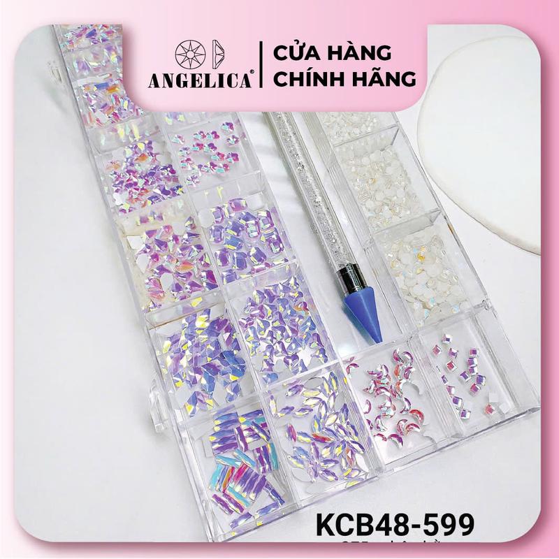Khay 1000v đá Chân Bằng ANGELICA Đá nail cao cấp TẶNG khay bút - KCB-949 Sơn Gel