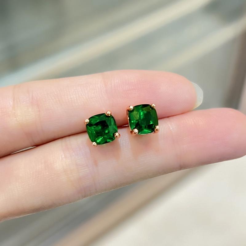 Product Introduction of Rose Gold Plated Emerald Diamond Earrings Ring Pendant Necklace Jewelry Set Exquisite Green Diamond Jewelry cincin perak ring silver silver diamond cincin perak lelaki 19
