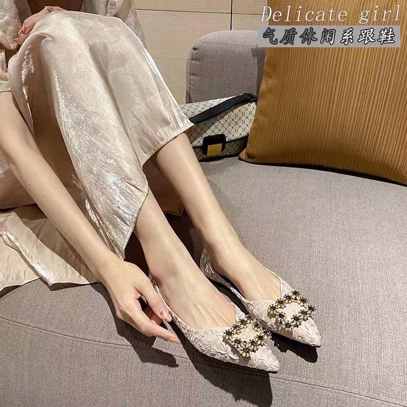 Giày Dễ Phối Đồ Đế Mềm, Cắt Thấp, Mũi Nhọn, Ngoại Cỡ, Bơm Phẳng, Phong Cách Wanwan Quý Cô Cổ Tích Nhẹ Nhàng, Hàng Mới Về Mùa Lò Xo 2024, Thích Hợp Cho Tất Cả Các Mùa 7