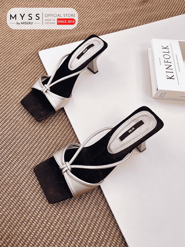 MYSS - Giày guốc nữ quai ngang thắt nơ 6cm cao cấp - SU214 Shoes DéP 2