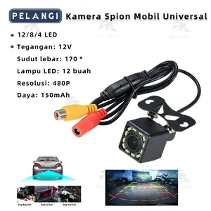 Kamera Mundur Mobil 4 x 3 12 LED Universal Car Rearview Camera Kamera Spion Mobil Universal 12/8/4 LED Kamera Mundur Parkir Cadangan Penglihatan Malam Tahan Air 170 Sudut Lebar HD Warna Gambar Kamera mundur mobil LED universal LED CCD QM-01