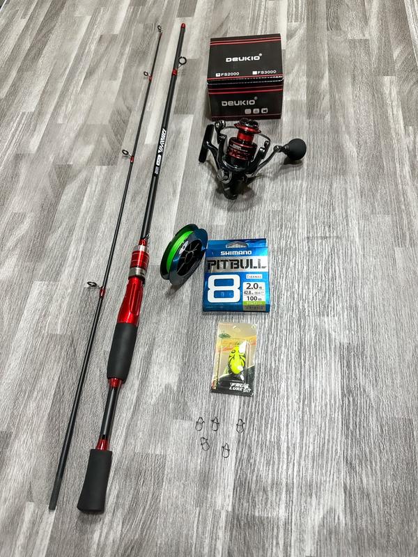 Combo Cần lure DYAWA & máy Duekio FS 2000 tặng kèm dầy đủ phụ kiện Dây PE & Nhái hơi 5g + khoá link snap
