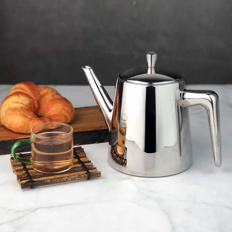 Stainless Steel Coffee Pot, Long Spout Tea Pot with Tea Filter Net, Suitable for Home Use on Induction Cookers for Boiling Tea 2