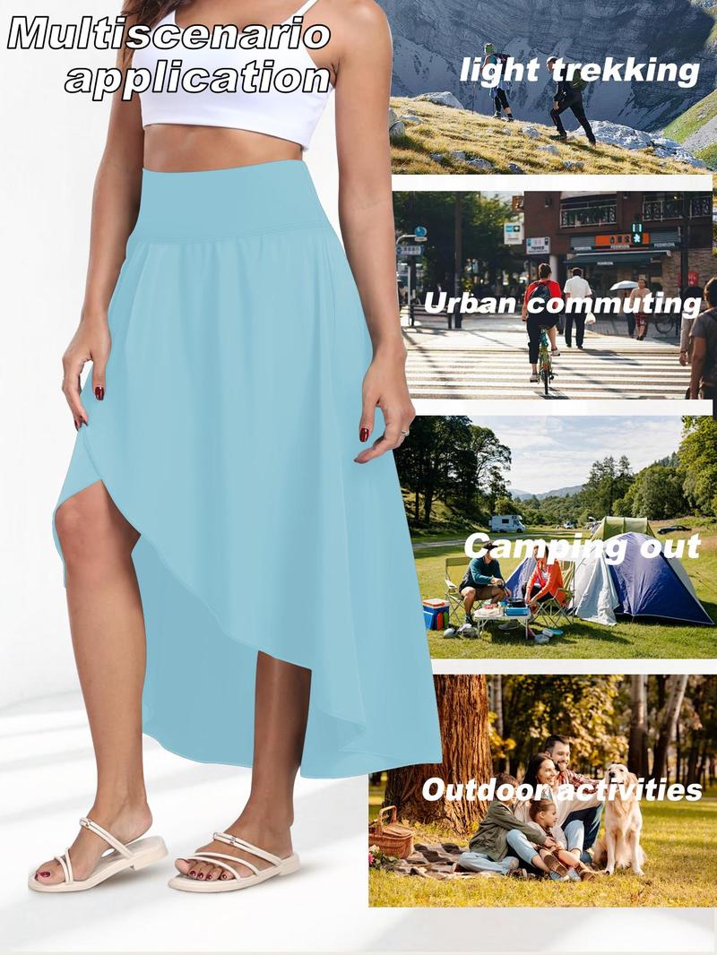 Product Introduction of Women's Plain Pocket Split Hem Skirt, Casual Fashion Breathable Midi Skirt for Daily Wear, Ladies Bottoms for All Seasons 8