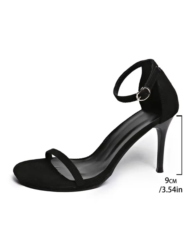 Women's Solid Color Stiletto Heeled Sandals, Fashionable Round Toe High Heel Sandals for Party, Daily Clothing Decor for Women, Footwear 1