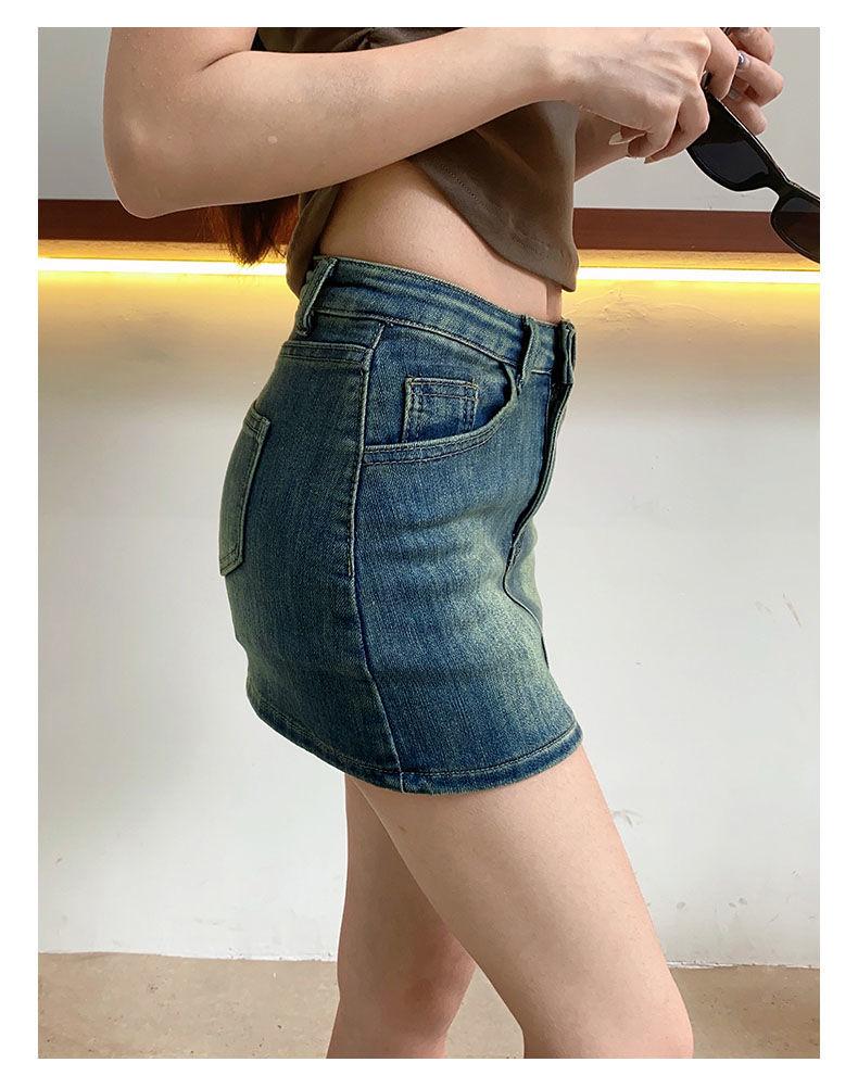 Product Introduction of Chân Váy Ngắn Denim, Chất Lượng Cao Cấp, Phong Cách Bodycon Gợi Cảm, Màu Xanh Dương Cổ Điển Thích Hợp Cho Mùa Xuân Và Mùa Hè, Co Giãn, Chân Váy Hình Chữ A Nhỏ 8