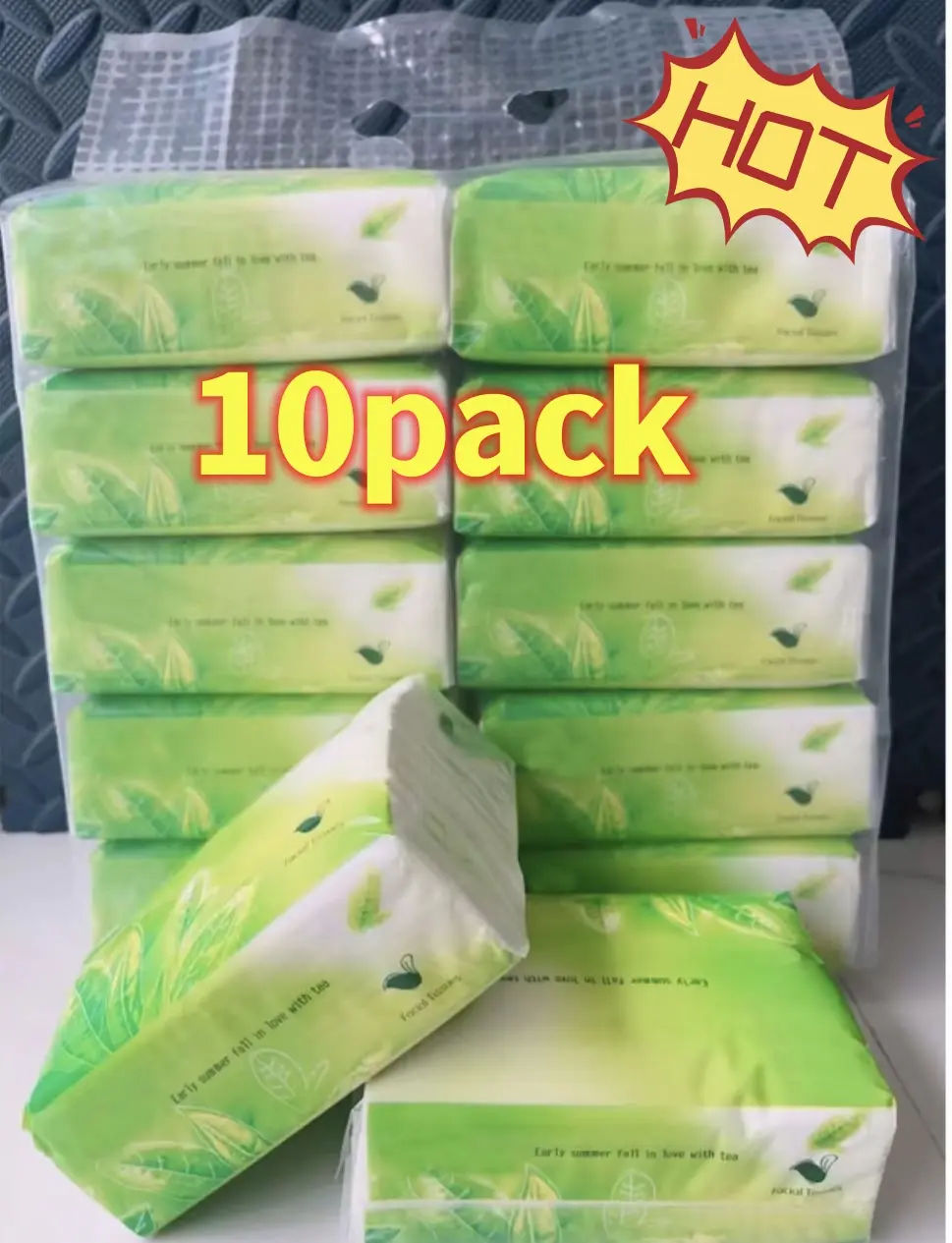 Liberty Life Department 8 packs/10 packs one lift Organic Green Tea Facial Tissue Sheets Napkin Handheld