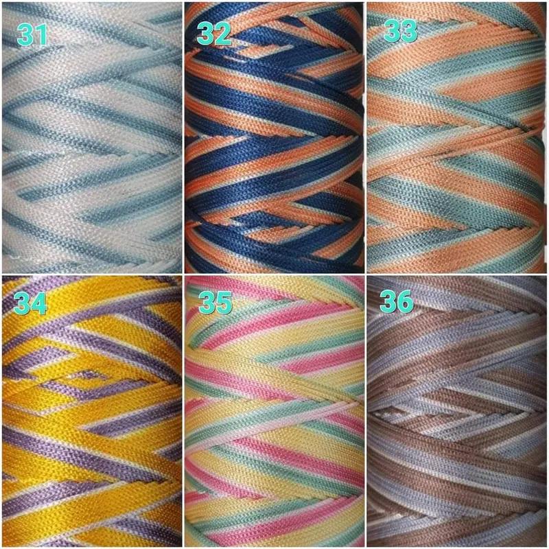 Sợi Dù màu loang- trọng lượng 200g- Chiều dài 400m- Cỡ sợi 1mm -  Công dụng móc túi xách, giày dép, nón 5