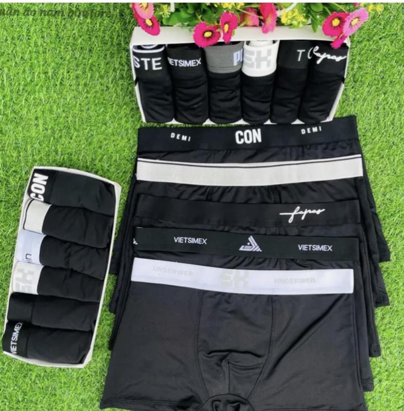 Combo quần boxer nam thun lạnh mix nhiều quần màu đen 1