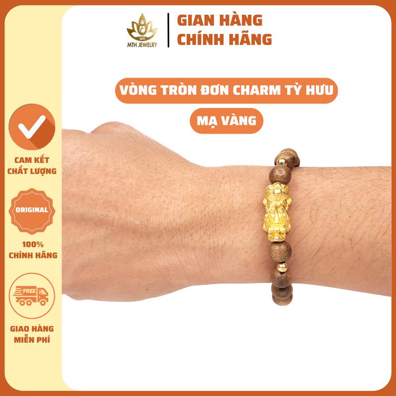 Vòng Tay Trầm Hương Mix Charm Tỳ Hưu Bạc S925 MTH JEWELRY - Vòng Trầm Tốc Việt Đủ Size Nam Nữ, Phụ Kiện Hộp Gấm, Túi Gấm, Lá Bồ Đề, Nụ Trầm, Dây Xâu - Đeo Tay