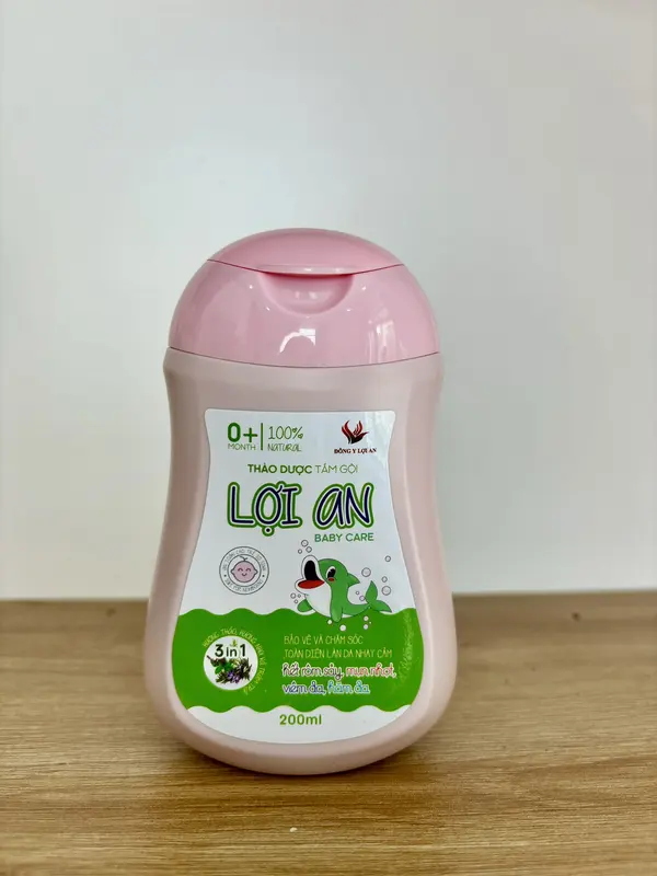 Sữa Tắm Gội Thảo Dược Lợi An Cho Bé Chính Hãng 200 ml - Hỗ trợ rôm sảy, mẫn ngứa, lông măng, vảy da đầu... nuoctam thaoduoc 3
