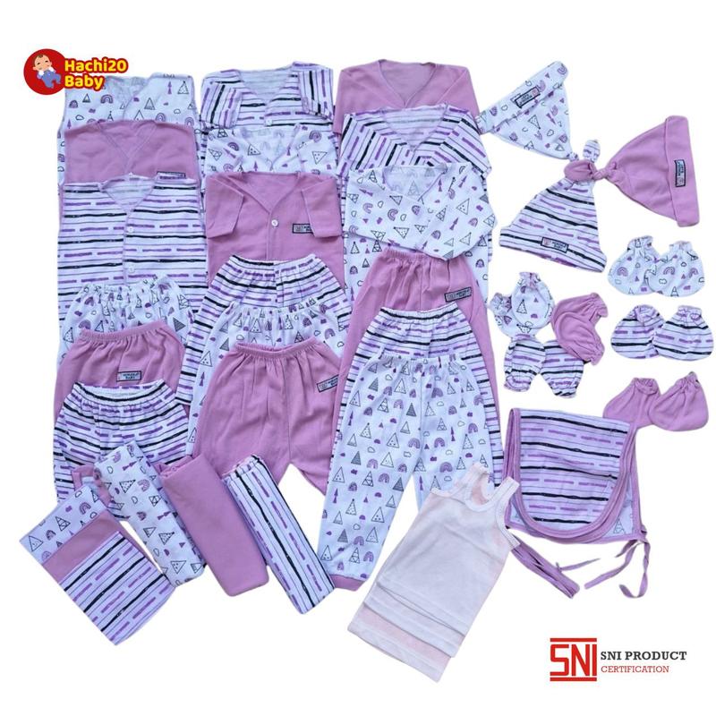 PAKET LENGKAP 39 PCS BAJU BAYI NEWBORN BARU LAHIR BAHAN KATUN LEMBUT TERLARIS SNI Parsel 5