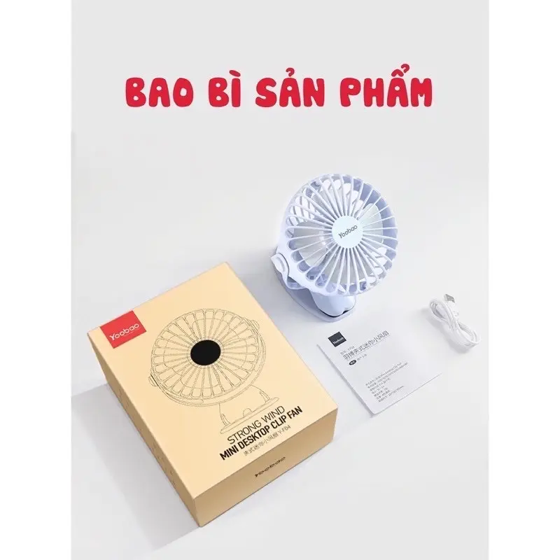 Quạt Sạc Mini Yoobao Dung lượng cao nhất 6400mah dùng được 32 tiếng liên tục Phụ Kiện Usb 1