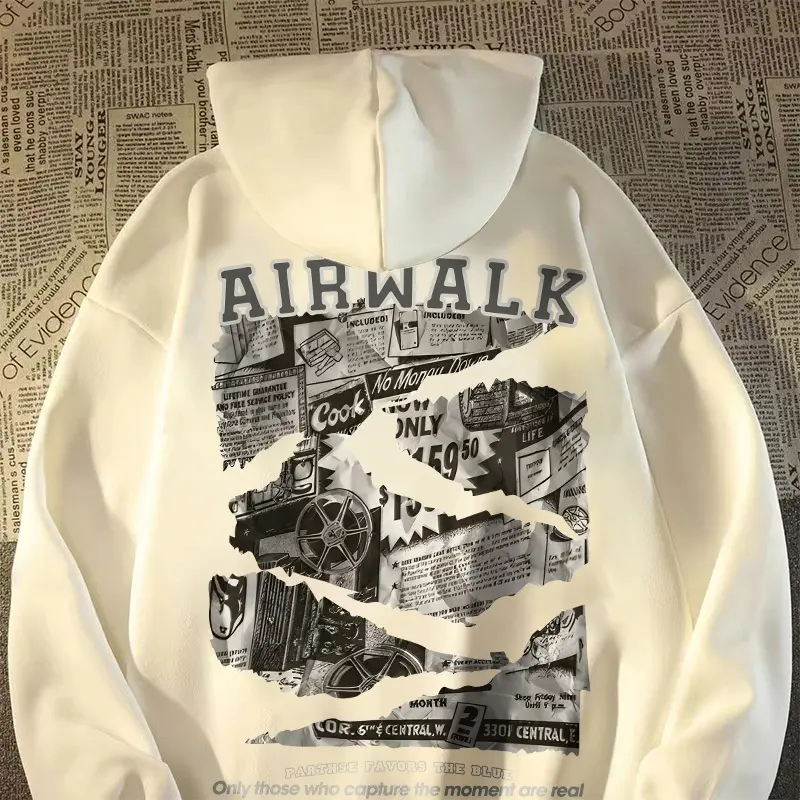 FERAARDIANTIK [COD] Fastfash Sweater Hoodie Distro Pria Dan Wanita Koran Mekanik Retro - Baju Atasan Oversize Switer Netral Crewneck Hoodie Polos Unisex - Jaket Hoodie Sweatshirt Couple Retro Street Style
