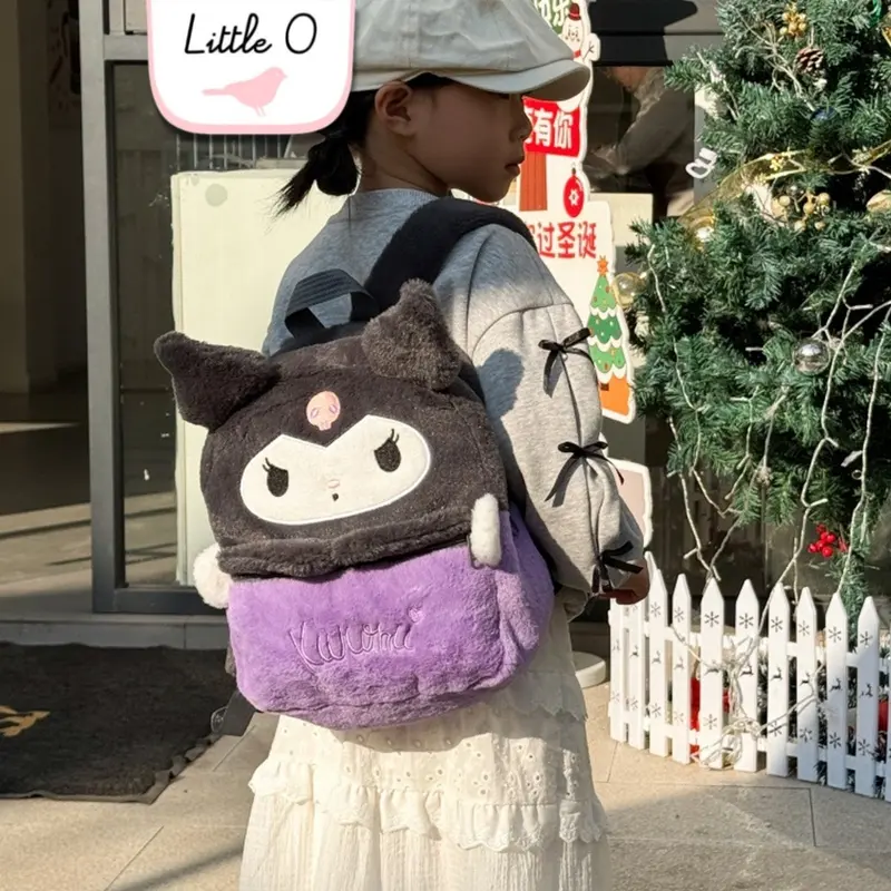 Ransel Backpack Sanrio Tas Bulu Halus Premium Tas Sekolah Anak Cinnamorol Mymelody Kuromi Tas Boneka 1