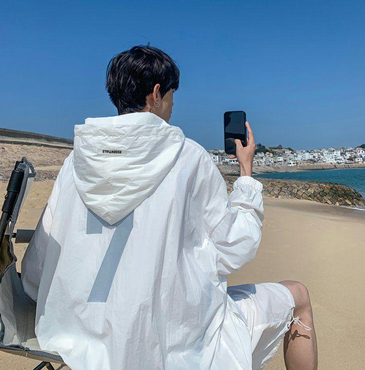 Product Introduction of Hooded Sun Protection Jacket for Men, Summer Thin Style, Youth Trendy Casual Coat, Ultra-Thin Breathable Loose Sun Protection Clothing 7