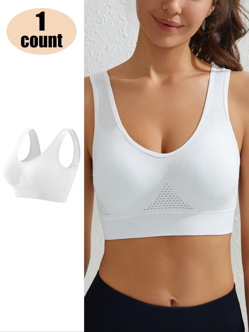 Product Introduction of Women's Solid Wireless Bra, Breathable Comfortable Sports Bra, Softness Lightweight Lingerie Top for Daily Wear 6