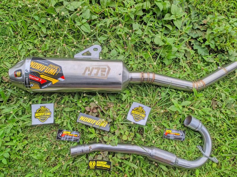 Product Introduction of Knalpot Norifumi Rocket 4 Competisi Model terbaru fullset PNP CRF150 KLX WR155 Bulat 3