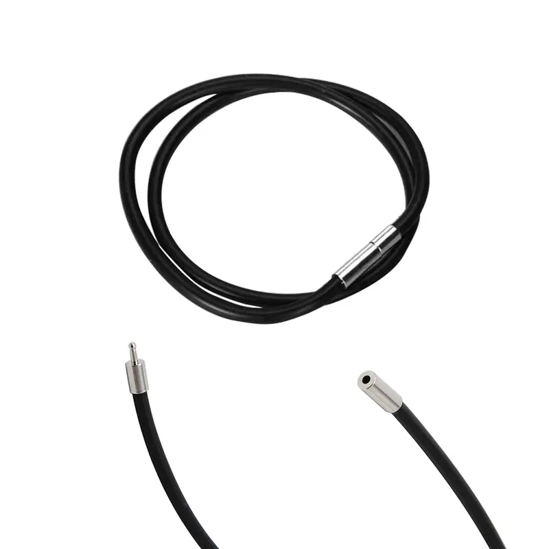 Vòng Cổ Dây Cao Su, Móc Cài Bằng Thép Không Gỉ Màu Đen 3Mm, Chiều Dài 18 Inch Women Voi 2