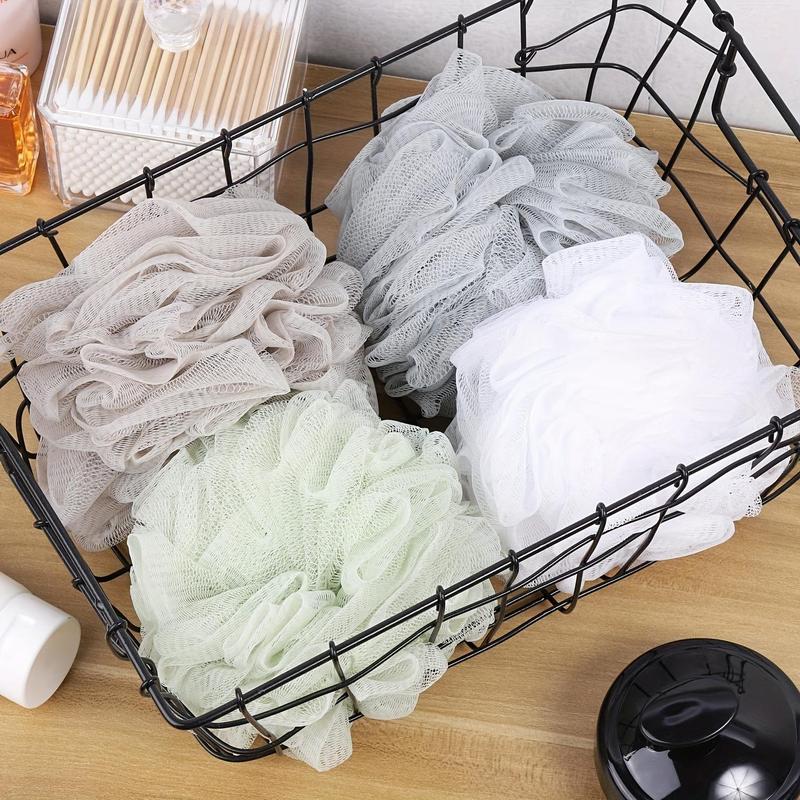 Bathing Loofah with Rope, 1 Count Solid Color Bathing Ball, Shower Exfoliating Ball, Bathroom Supplies for Home Use, Bathroom Accessories 3