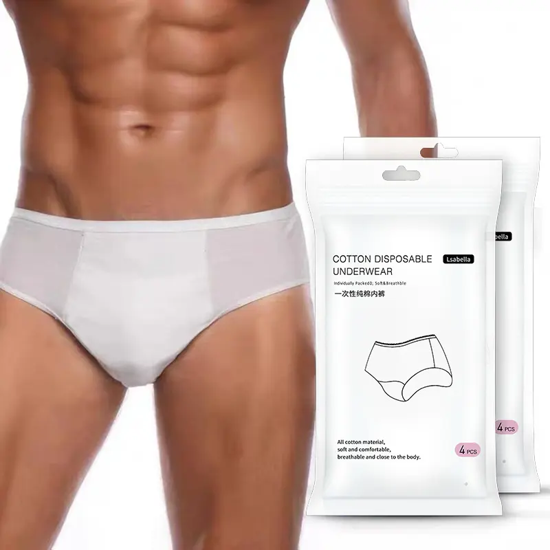 Men's Disposable Underwear Sterile Pure Cotton Travel Portable Triangle Men's Underwear Menswear Seamless Socks Suits