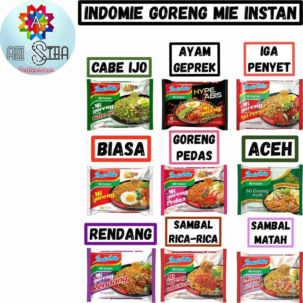 Indomie Goreng  90 Gram Rendang Aceh Cabe Ijo Biasa