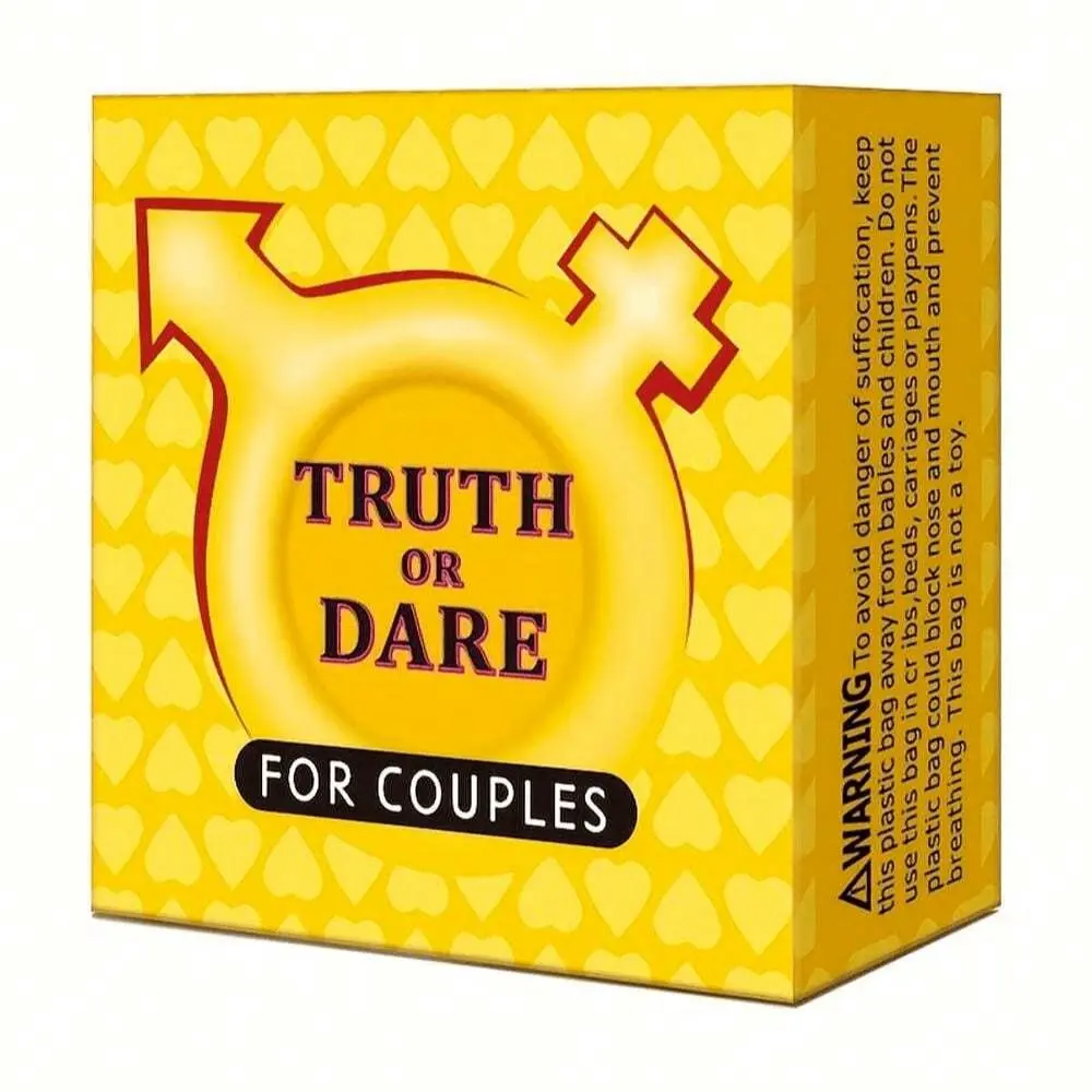 Truth Or Dare Card Game, 1 Box Mini Size Couple Card Game, Travel Friendly Party Entertainment Game for Couples, Party Entertainment Supplies