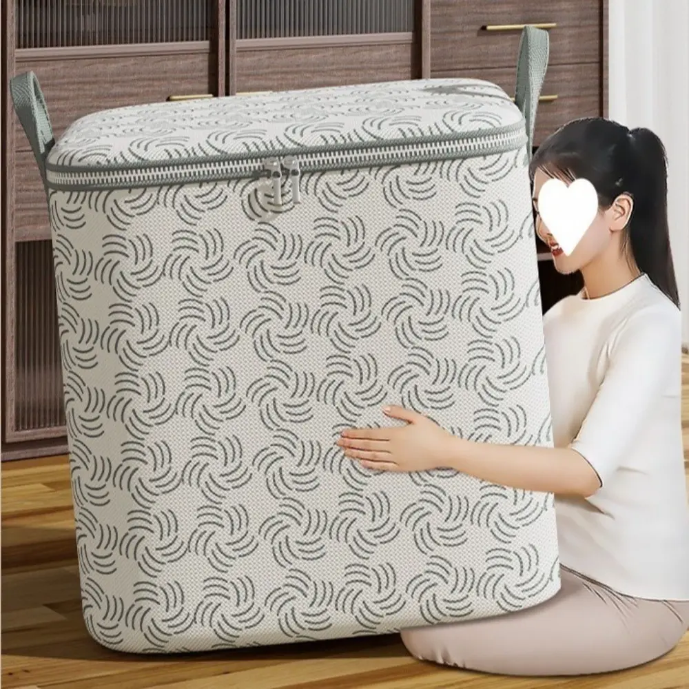 Túi Đựng Chăn Bông Không Thấm Nước, Hàng Mới Về, Dung Tích Lớn, Có Thể Gập Lại, Chống Bụi, Họa Tiết Cánh Hoa, Thích Hợp Cho Lưu Trữ Di Chuyển, Đồ Dùng Gia Đình, Thùng Đựng Quần Áo