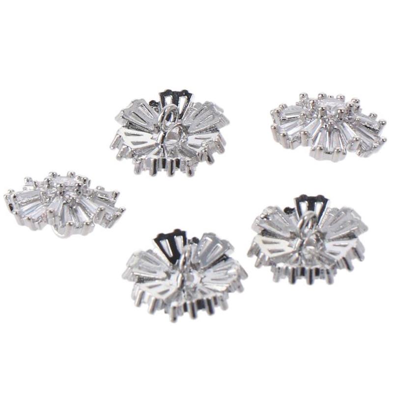 5 PCS DIY Crafts Zircon Rhinestone Buttons Flower Zircon Rhinestone Buttons 16mm Buttons for Sewing Fancy Wedding 1