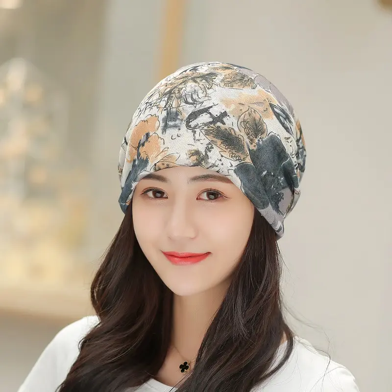 Spring and Summer Fashion Printed Turban Hat Thin Style for Chemotherapy, Maternity, and Postpartum Women New Style