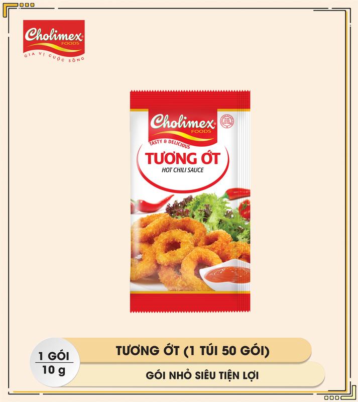 Tương ớt Cholimex 10g - Túi 50 gói, 10g/ gói, Siêu tiện lợi cho du lịch, quán ăn, ăn vặt. - Food Gia Vị Đường Cay