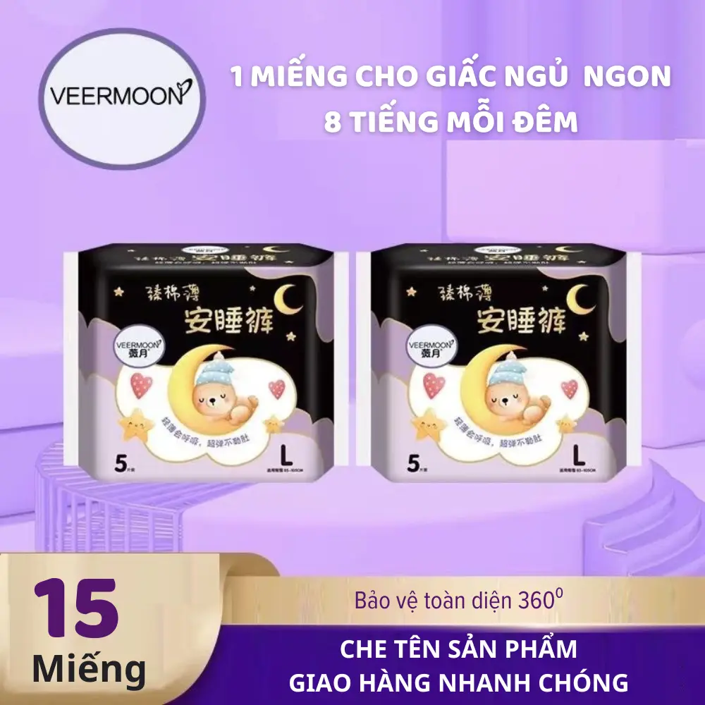 [Combo 15/25 miếng - Che tên SP ]Băng vệ sinh quần Veermoon size S/M/L/XL (35-105kg)