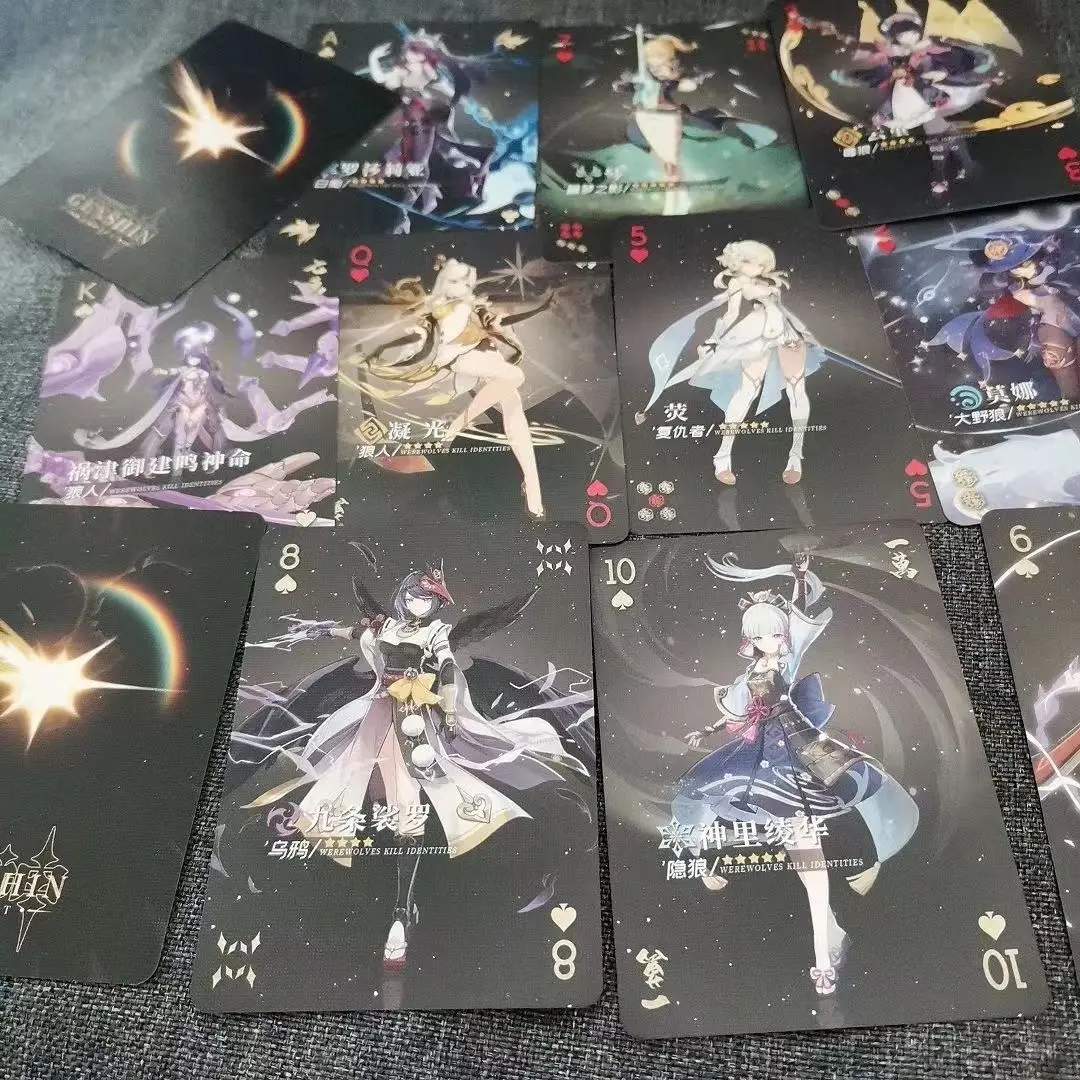 Thẻ Chơi, Phong Cách Anime Genshin Impact, Thiết Kế Tinh Tế Họa Tiết Độ Nét Cao, Thẻ Hoạt Hình Tiệc Tùng, Cầm Tay, Thẻ Vui Nhộn