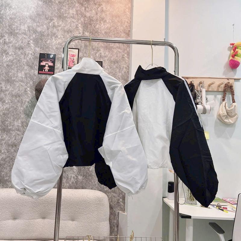 Áo Khoác Dù 2 Lớp Form Rộng Dáng Croptop Phối Màu Unsiex Nữ Form Rộng Mẫu Mới Cực Hot 2