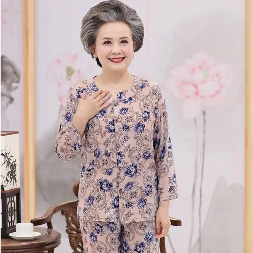 Bộ quần áo trung niên chất lanh cho bà mặc ở nhà - 4 màu - Nữ