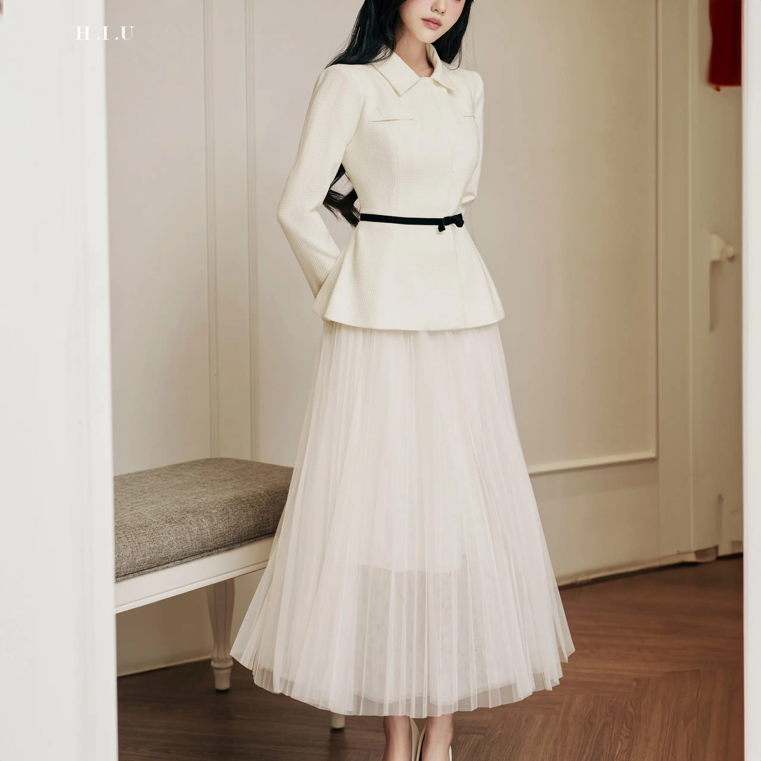 Chân váy nữ midi xêp voan bồng 4 lớp dáng dài Maxi Skirt H.I.U Fashion , thiết kế dáng váy phom thanh lịch HIU design Women