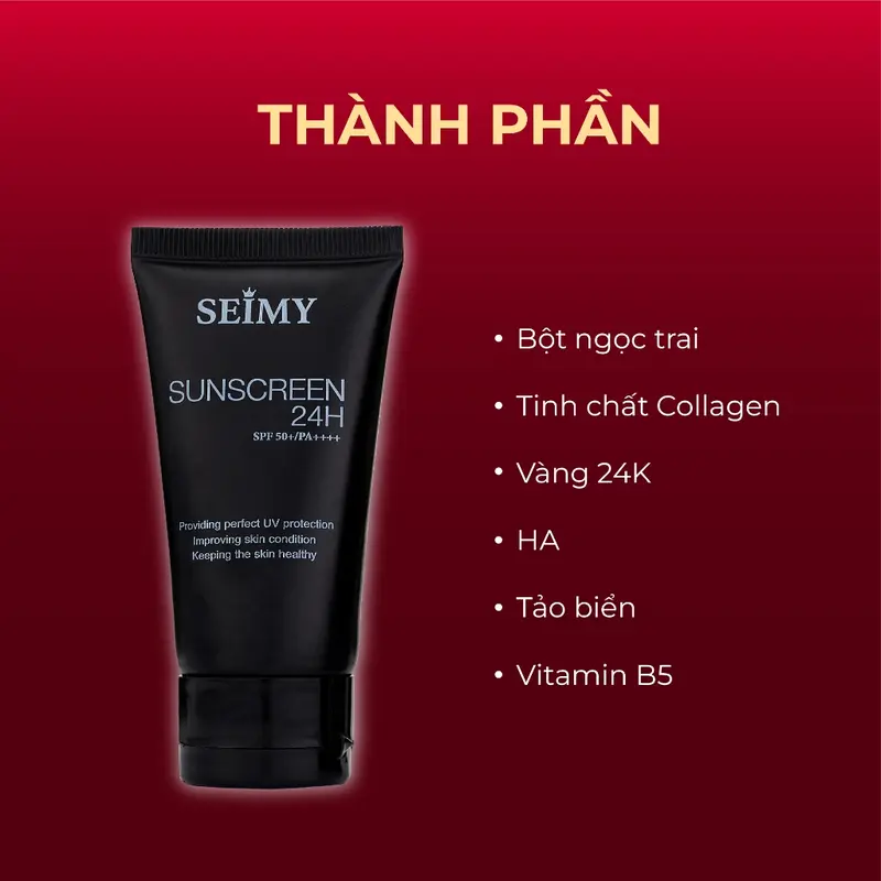 Kem chống nắng dưỡng da Seimy - Sunscreen 24h daặt 40ml SPF 50+ 0