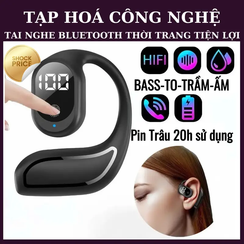 Tai Nghe Bluetooth Thời trang FN-98 Pin Trâu , Âm bass căng-Ấm /Đàm thoại 2 Chiều, thời gian sử dụng hơn 20h Nghe Nhạc 0