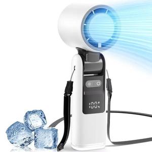 Portable Handheld Turbo Fan, Foldable Mini Fan, Compact Personal Fan for On-the-go Cooling, Usb Rechargeable Fan with Led Light, Mist Fan Cooler, Adjustable Turbo Fan, Multifunctional Cooling Fan, Turbo Air Technology