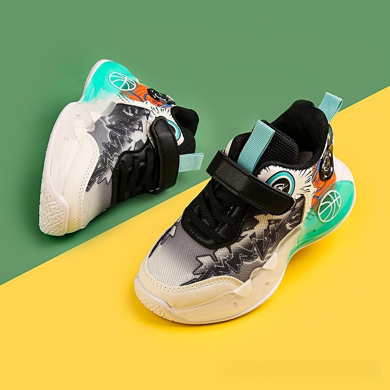 Product Introduction of Boys Running Shoes Spring and Autumn New LED Light Breathable Mesh Basketball Sneaker Luminous Leisure Light Shoes 6