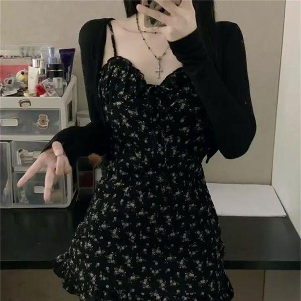 Product Introduction of Women's Dress Summer New Style Small Waist Slimming Sweet Spicy A- line Short Skirt French Floral Strap Dress Women Casual Womenswear Lingerie Comfort 8