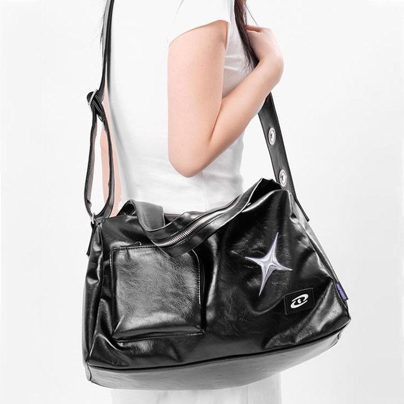 Túi Tote Dành Cho Phụ Nữ Và Nam Giới Dung Lượng Lớn túi Messenger Thể Thao Và Thể Dục Màu Bạc Thích Hợp Cho Đi Lại Túi Đeo Vai Màu Đen