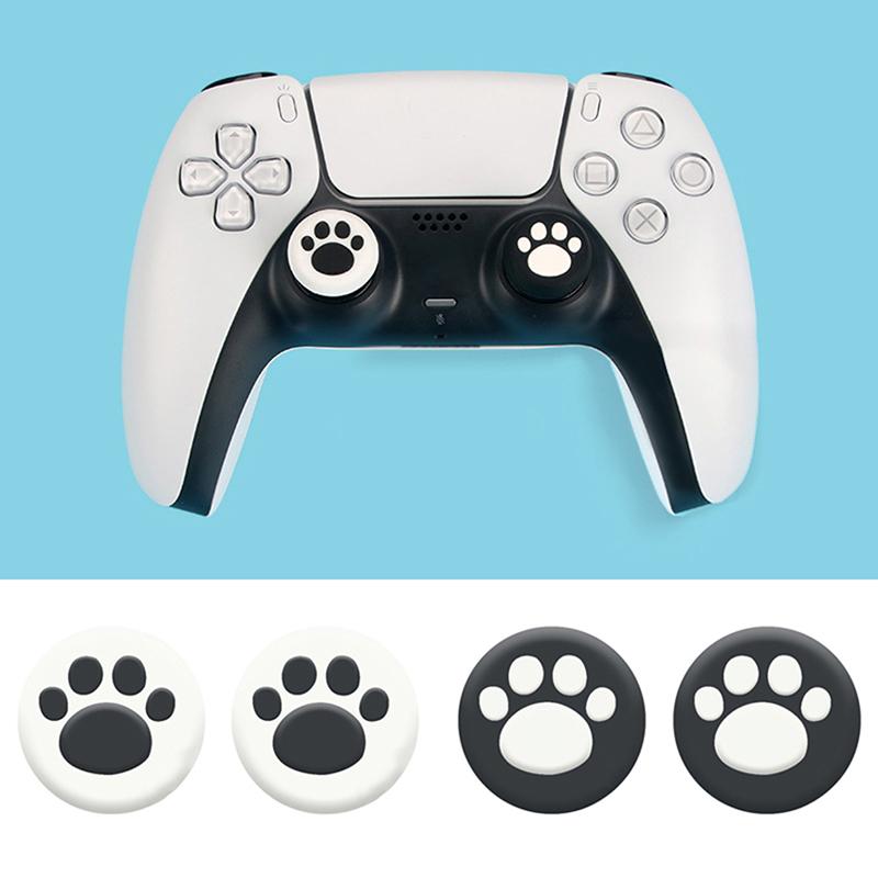 Tay Cầm Que Ngón Tay Cái Bằng Silicon, Dễ Thương, 2 Cái, Cho Nắp Bộ Điều Khiển PS4 / PS5, Bảo Vệ 4