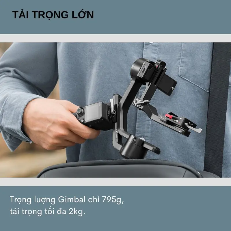 Tay cầm chống rung DJI RS 3 Mini - Gimbal chống rung máy ảnh 3 trục, chụp dọc ấn tượng màn hình cảm ứng, pin tối đa 10h 2